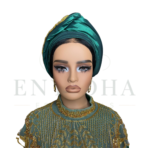 2-n-1 Crystal Applique Turban Cap