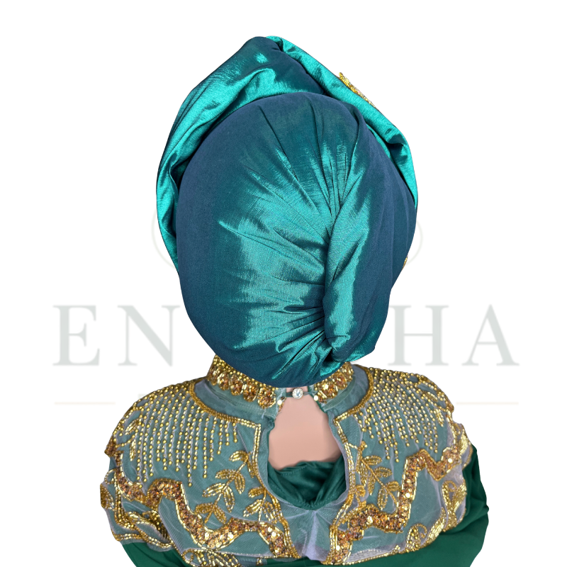 2-n-1 Crystal Applique Turban Cap