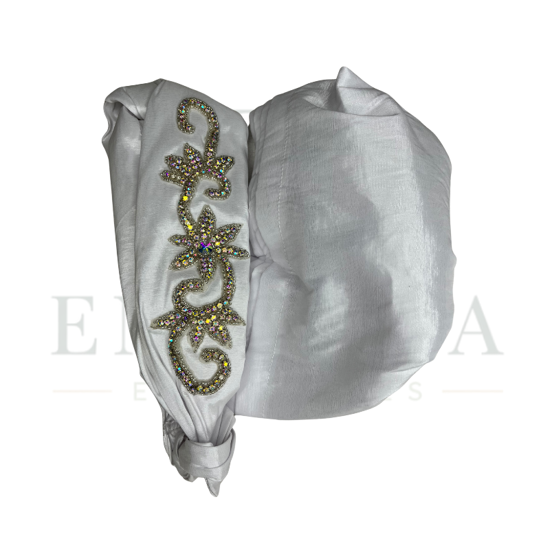 2-n-1 Crystal Applique Turban Cap