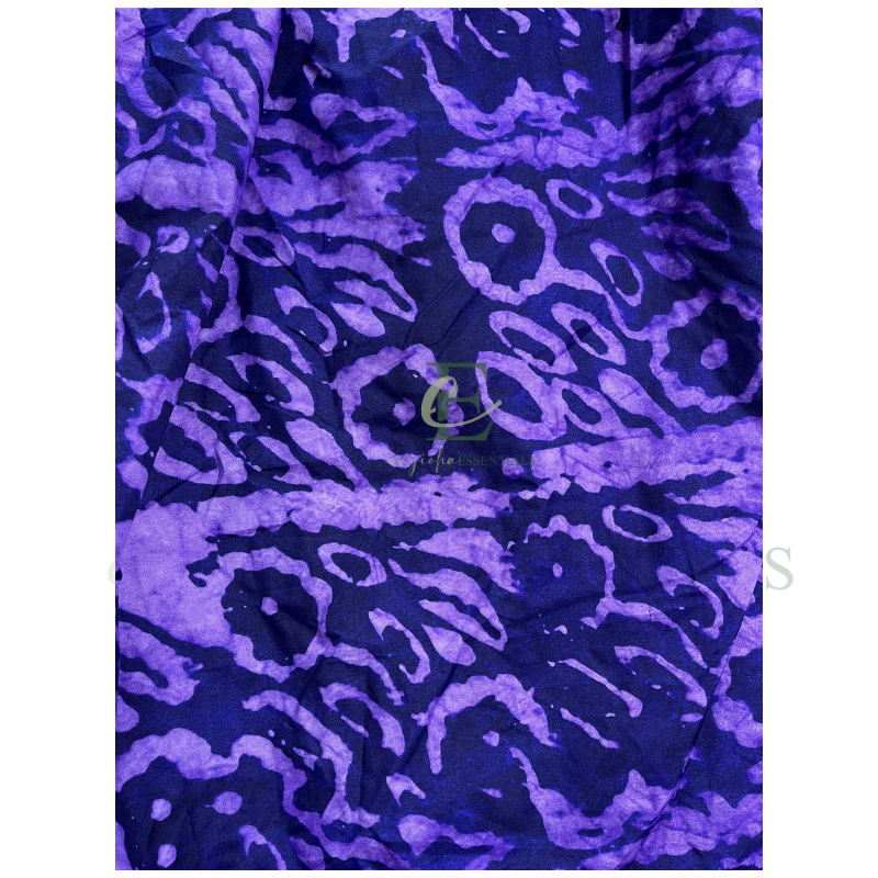 Purple African Print Maxi Dress with Ruffle Straps | Free Size (S–3XL)