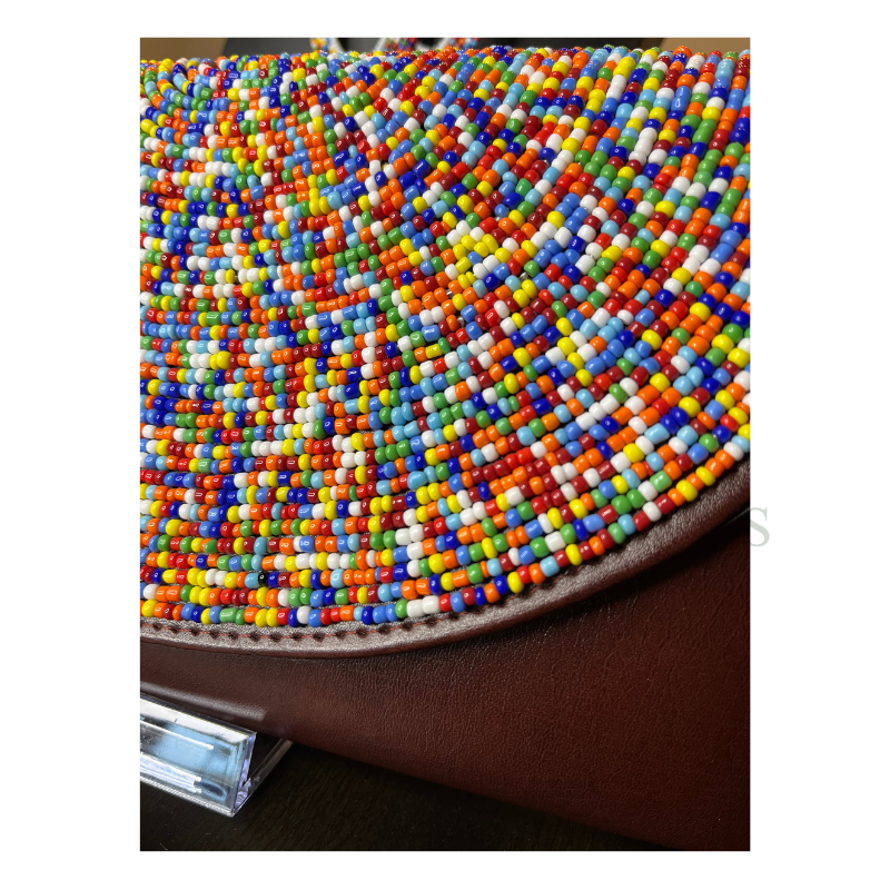 Handmade Beaded Multicolor Envelope Clutch with Matching Hoop Earrings
