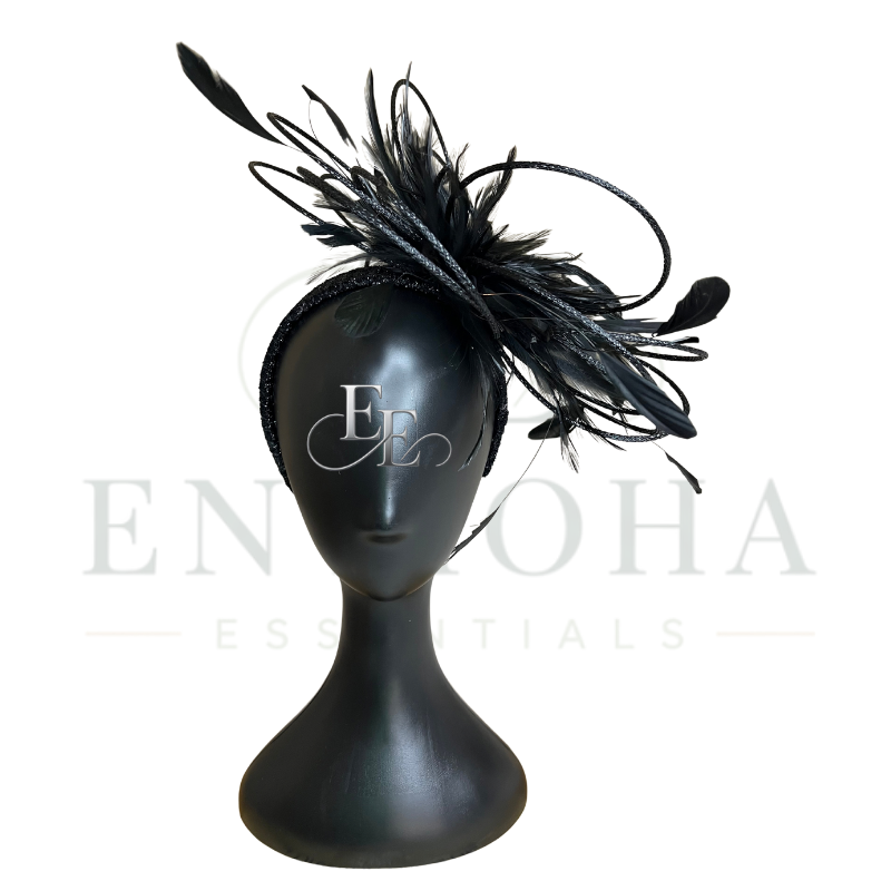 Black Feather Couture Fascinator