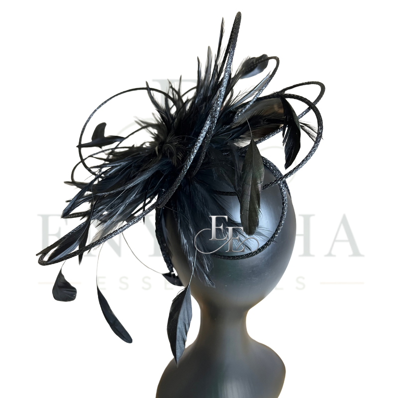 Black Feather Couture Fascinator