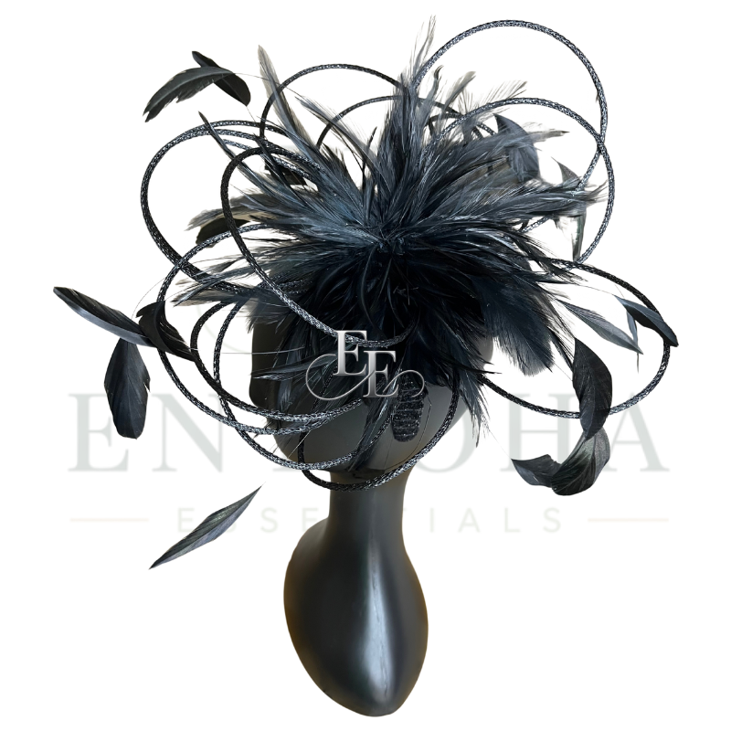 Black Feather Couture Fascinator