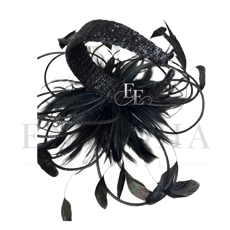 Black Feather Couture Fascinator