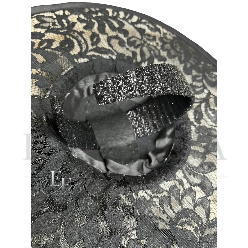Black Wide-Brim Lace Fascinator