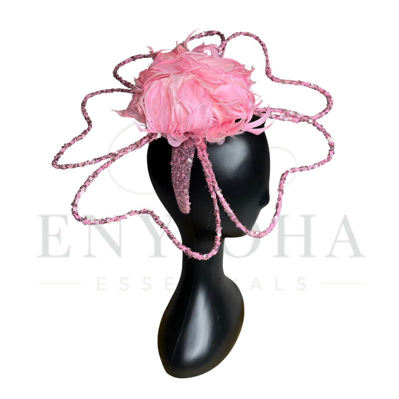 Bloom Blush Pink Couture Feather Fascinator