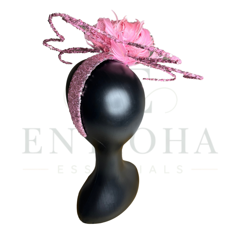 Bloom Blush Pink Couture Feather Fascinator