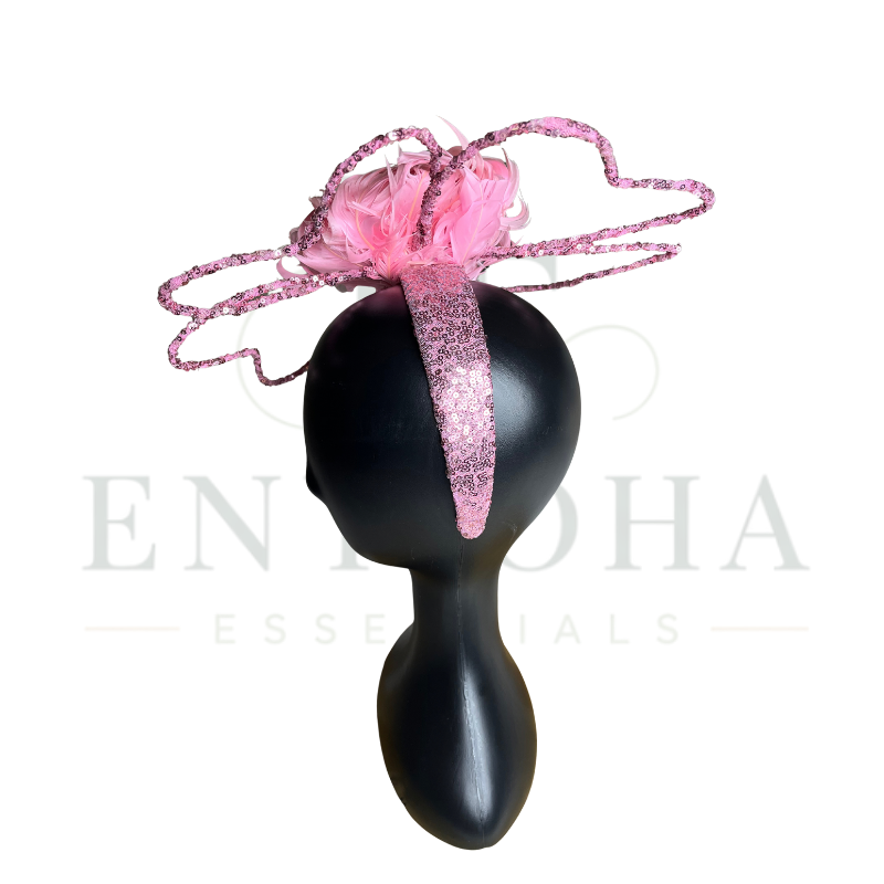Bloom Blush Pink Couture Feather Fascinator