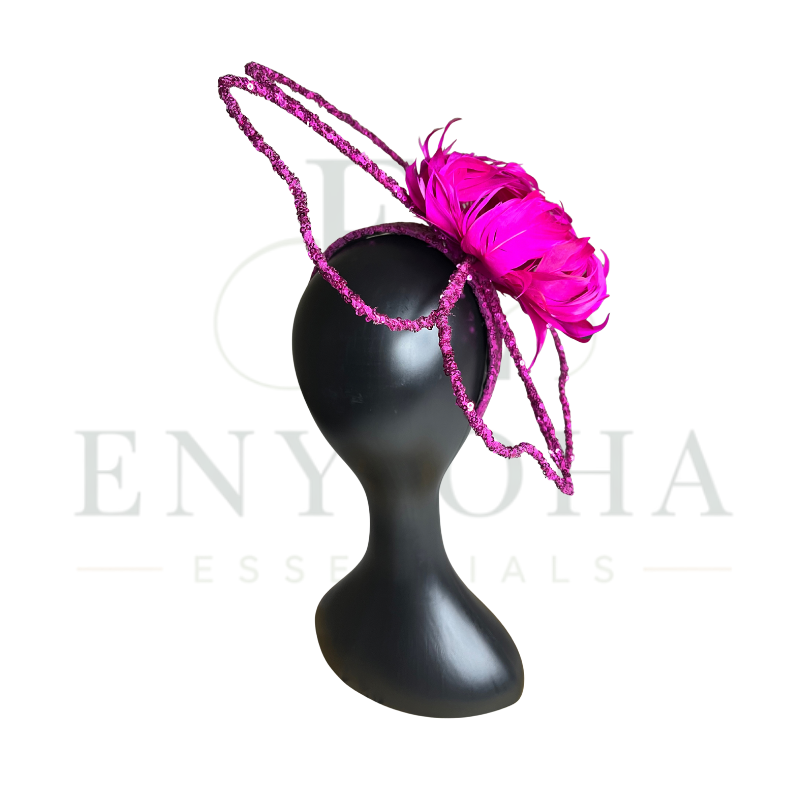 Bloom Fuchsia Couture Feather Fascinator (Pre-Order Only)