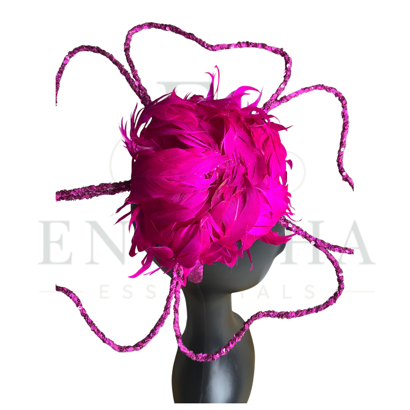 Bloom Fuchsia Couture Feather Fascinator (Pre-Order Only)
