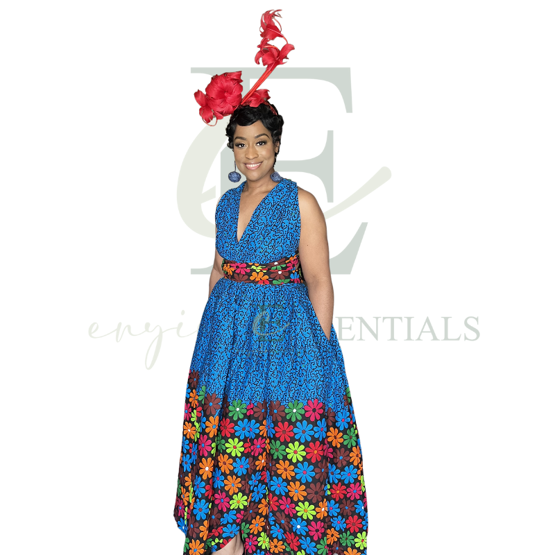 Blue Ankara Infinity Gown