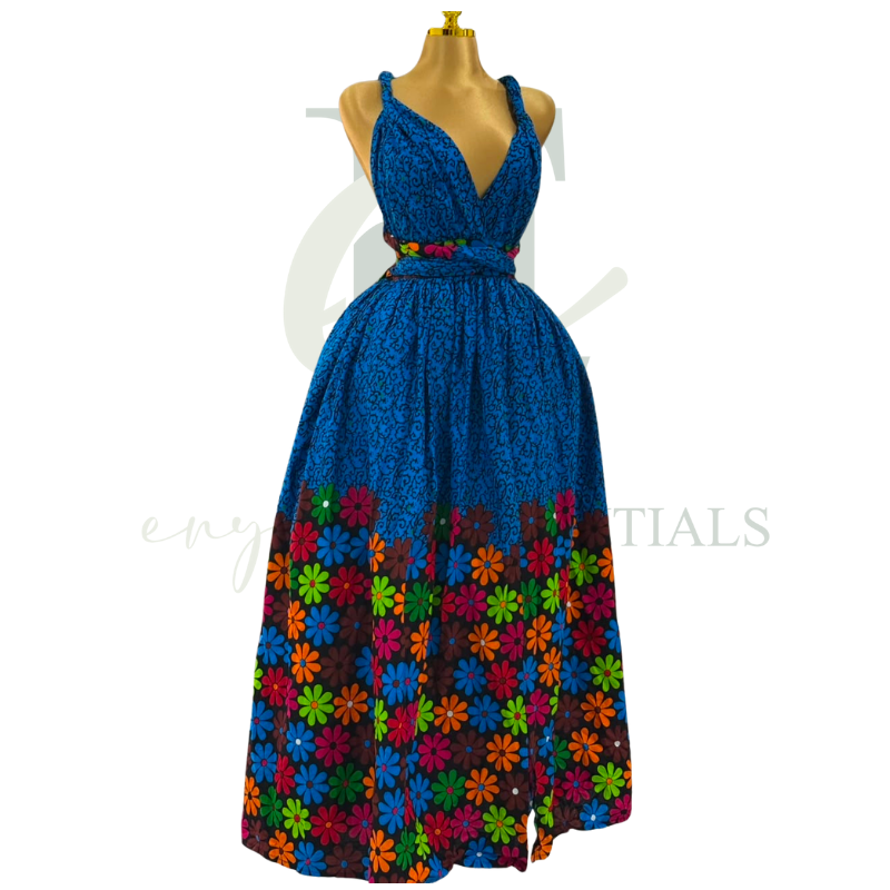 Blue Ankara Infinity Gown