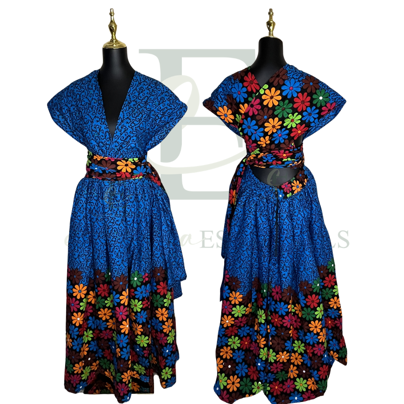 Blue Ankara Infinity Gown