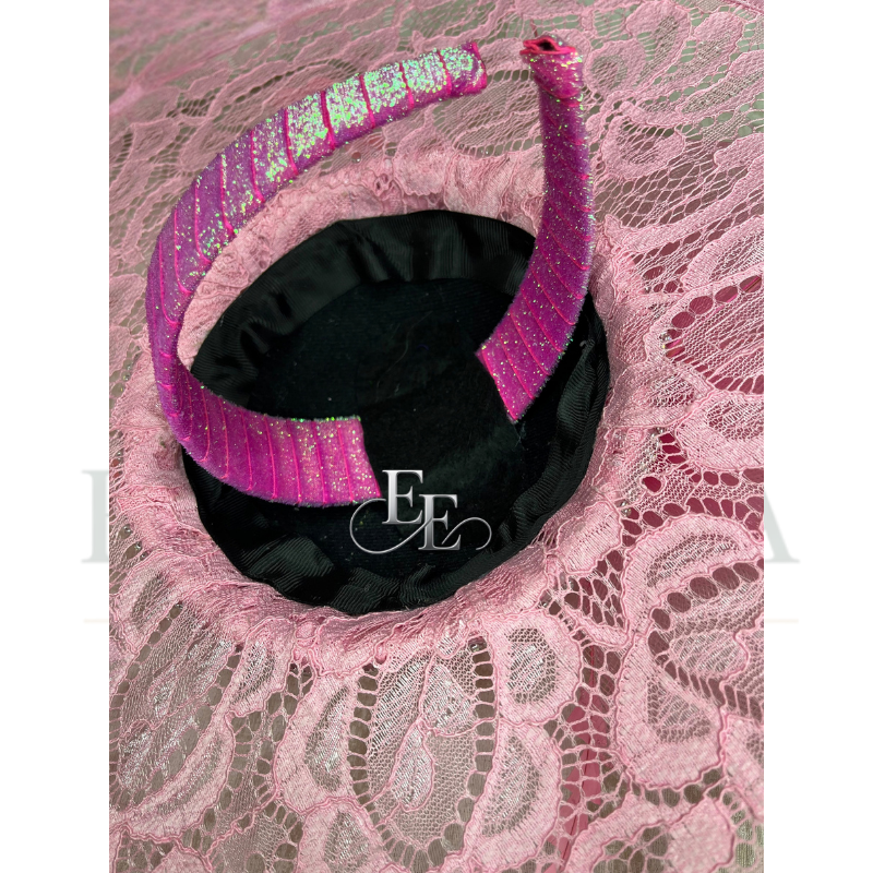 Blush Pink Wide-Brim Lace Fascinator