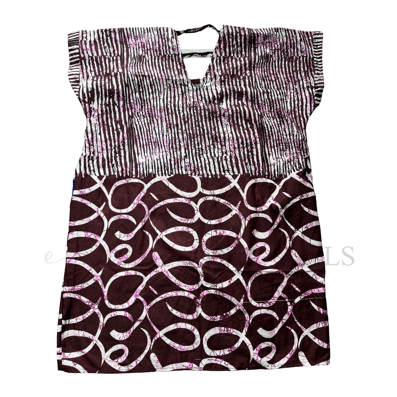 Burgundy Open Back Short Boubou