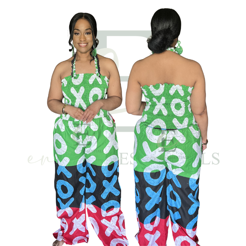 Colorblock XO Halter Jumpsuit