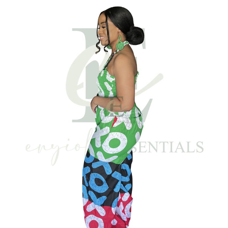 Colorblock XO Halter Jumpsuit