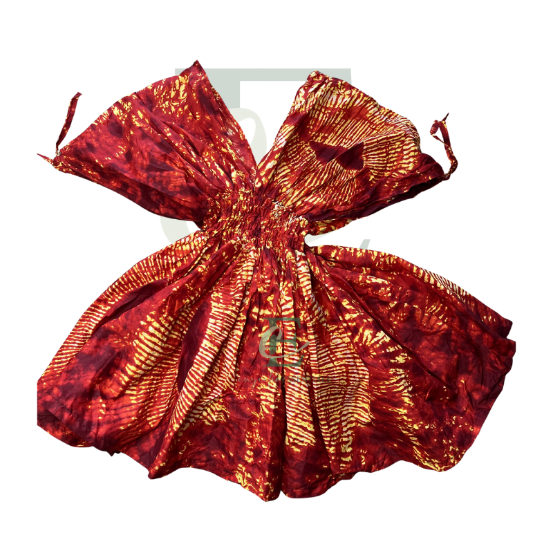 Fiery Red Smocked Mini Dress