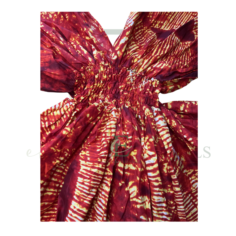 Fiery Red Smocked Mini Dress
