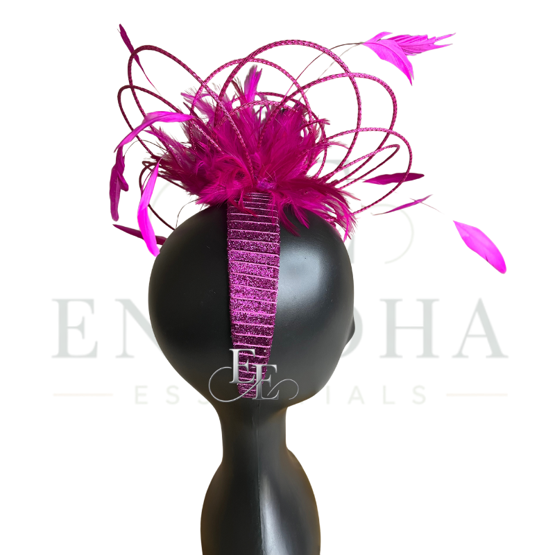 Fuchsia Feather Couture Fascinator