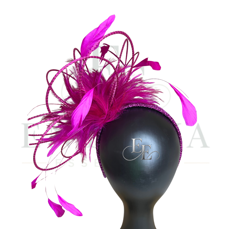 Fuchsia Feather Couture Fascinator
