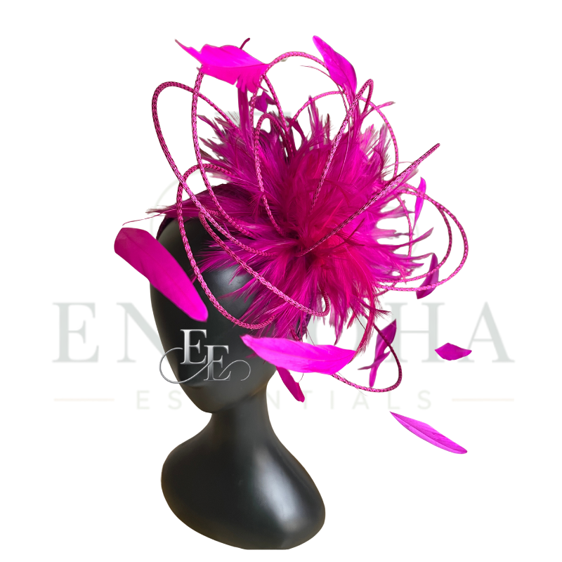Fuchsia Feather Couture Fascinator
