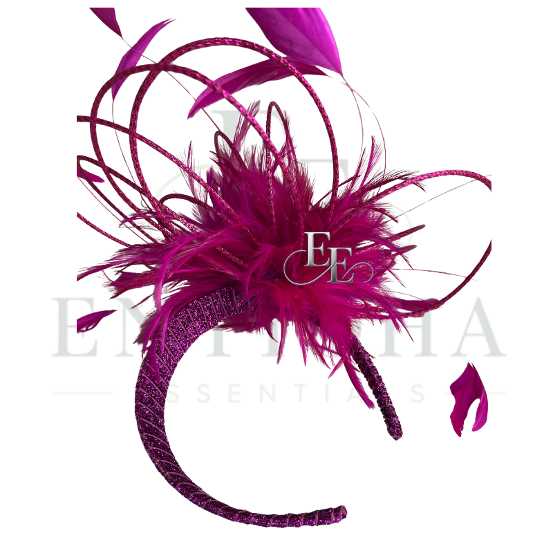 Fuchsia Feather Couture Fascinator