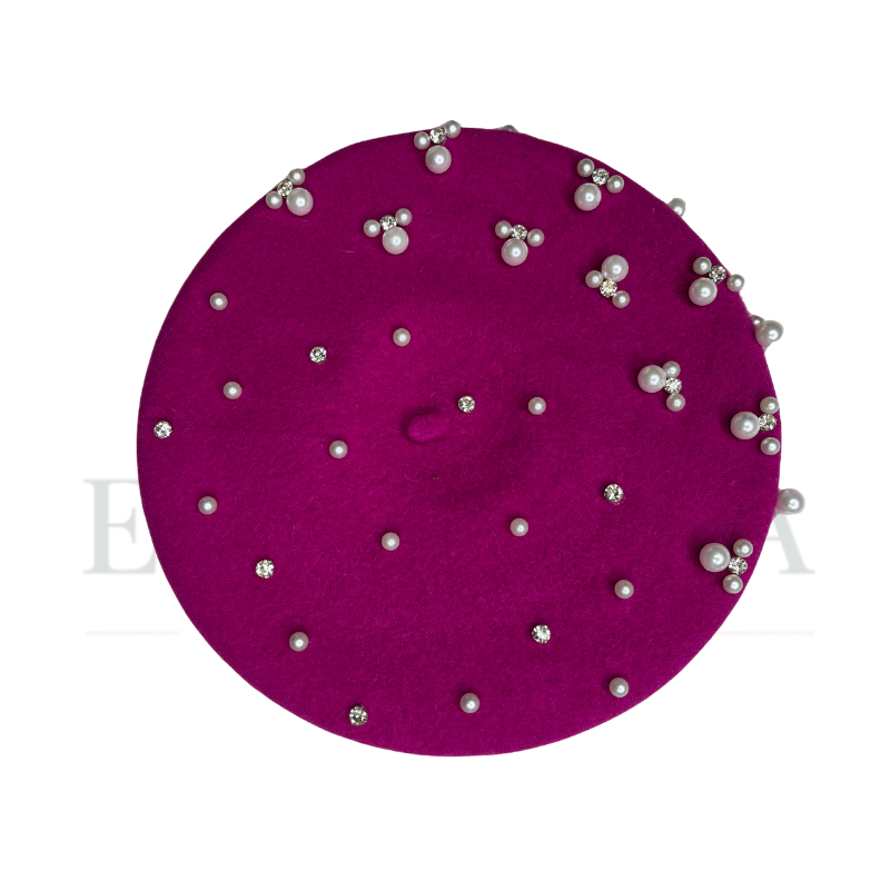 Pearl-Embellished Beret