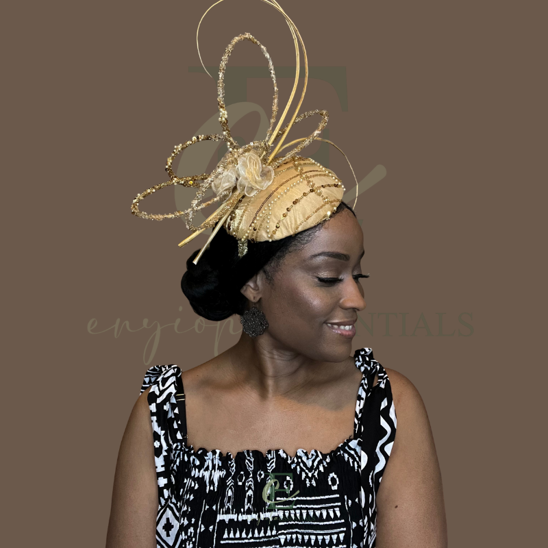 Golden Grace Beaded Fascinator
