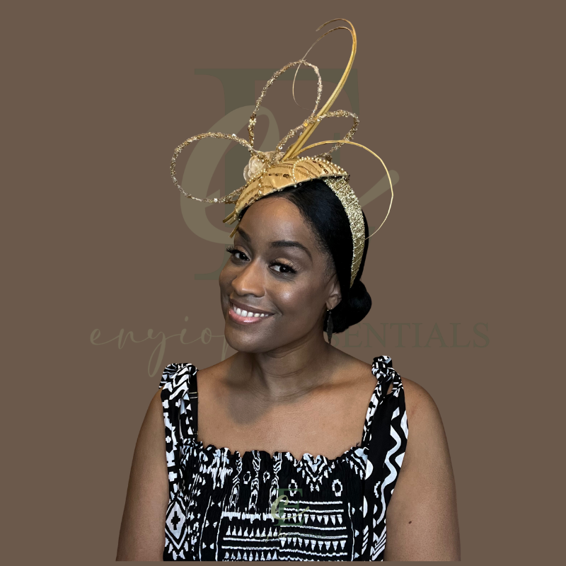 Golden Grace Beaded Fascinator
