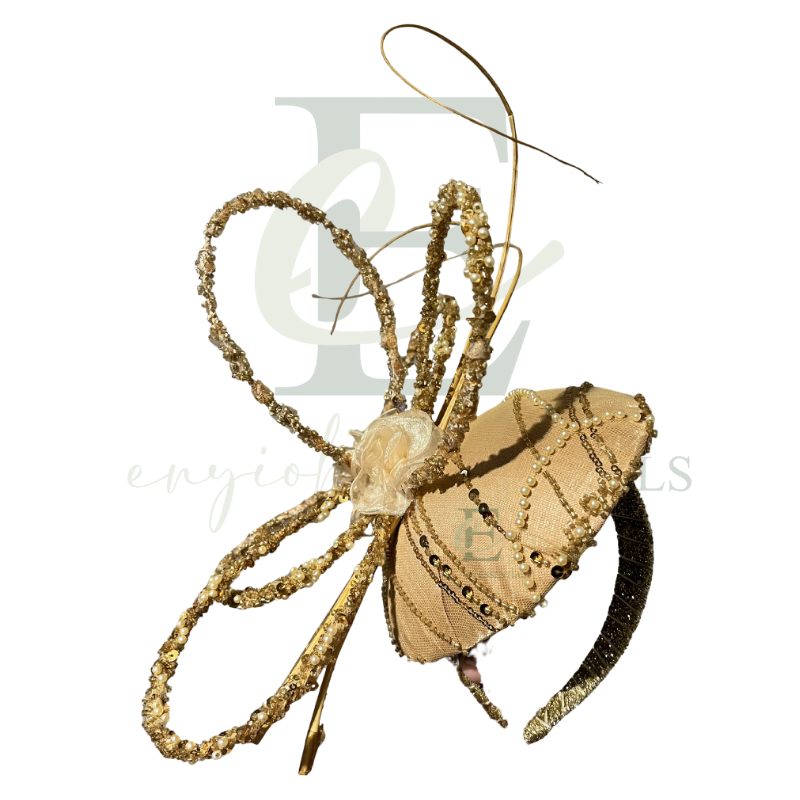 Golden Grace Beaded Fascinator