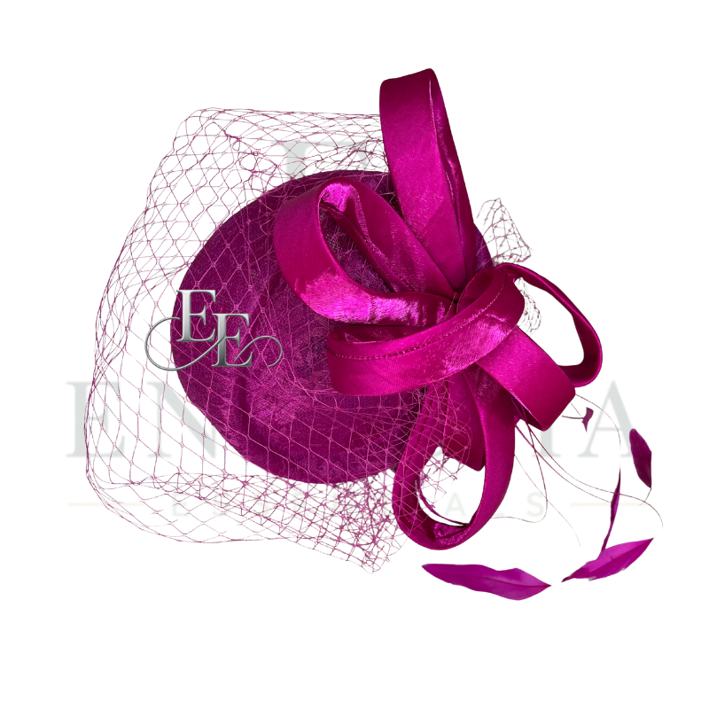Hot Pink Birdcage Veil Fascinator