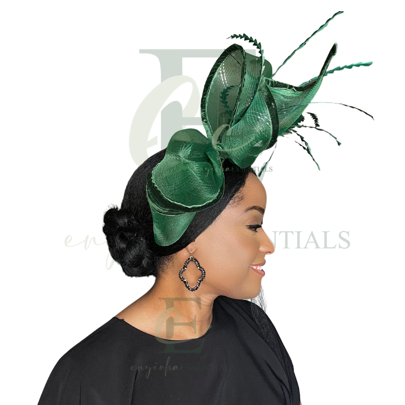 Hunter Green Couture Fascinator