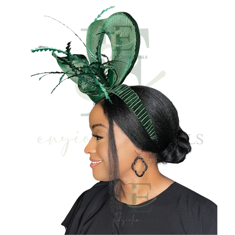 Hunter Green Couture Fascinator