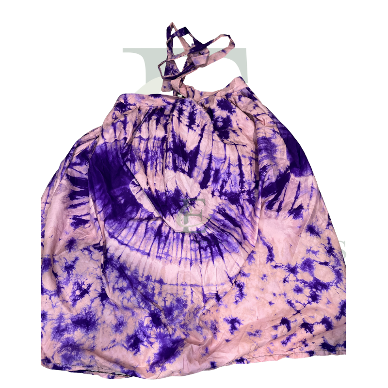 Pink & Purple Tie-Dye Halter Swing Dress