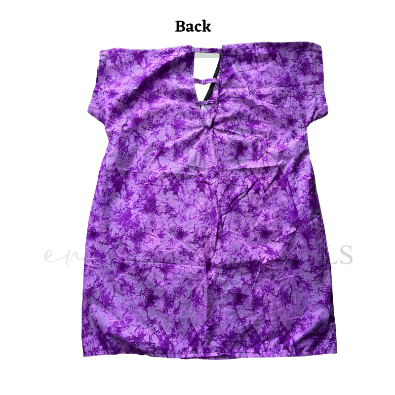 Lavender Tie-Dye Open Back Short Boubou