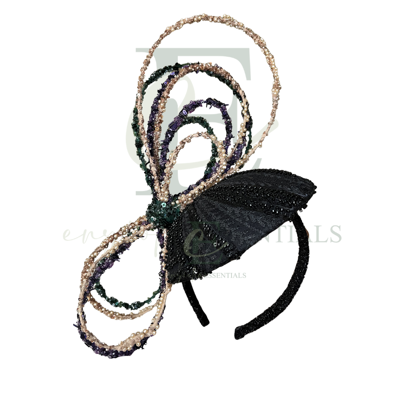 The Mardi Gras Majesty Beaded Loop Fascinator