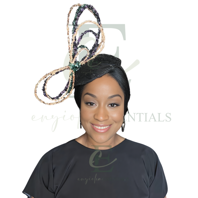 The Mardi Gras Majesty Beaded Loop Fascinator