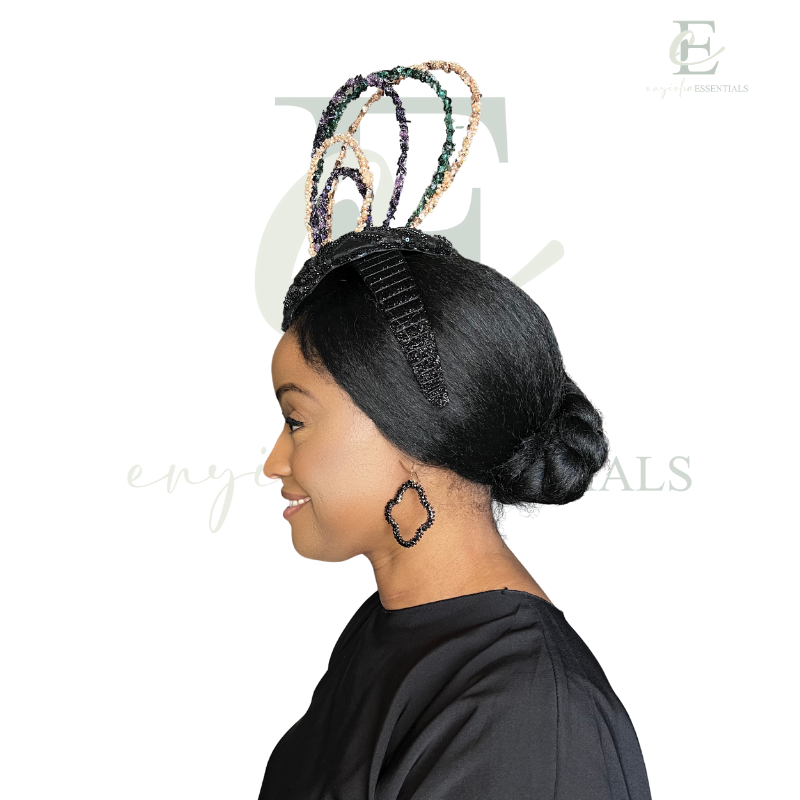 The Mardi Gras Majesty Beaded Loop Fascinator