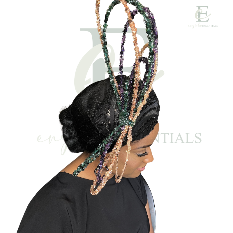The Mardi Gras Majesty Beaded Loop Fascinator