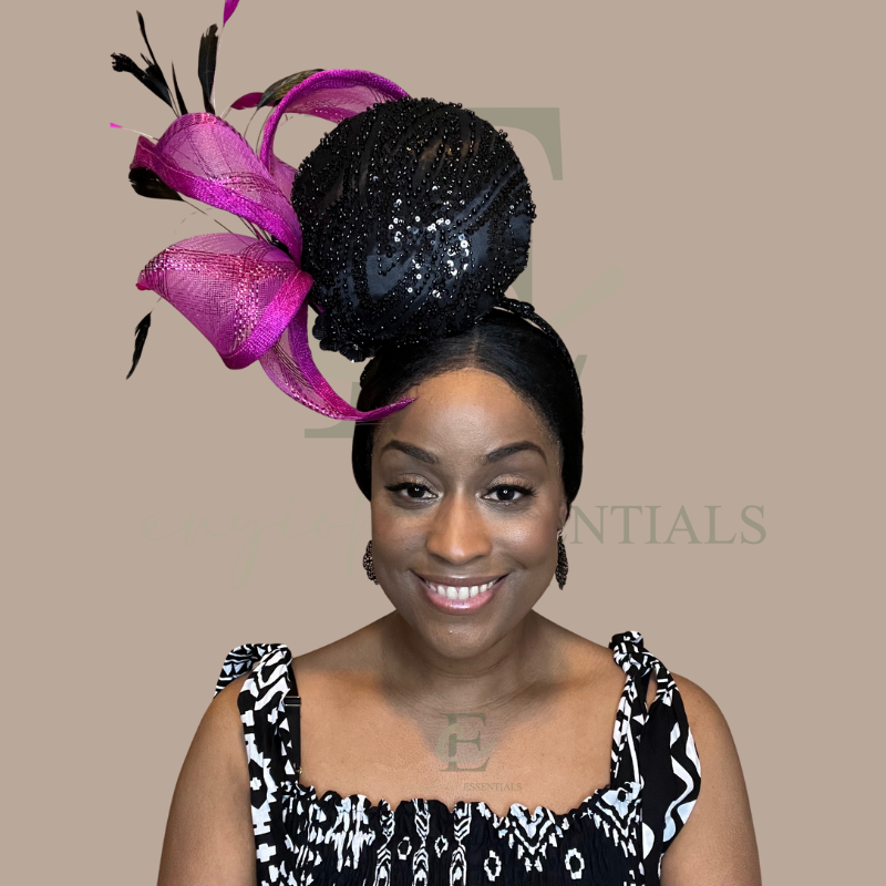 Midnight Bloom Beaded Fascinator