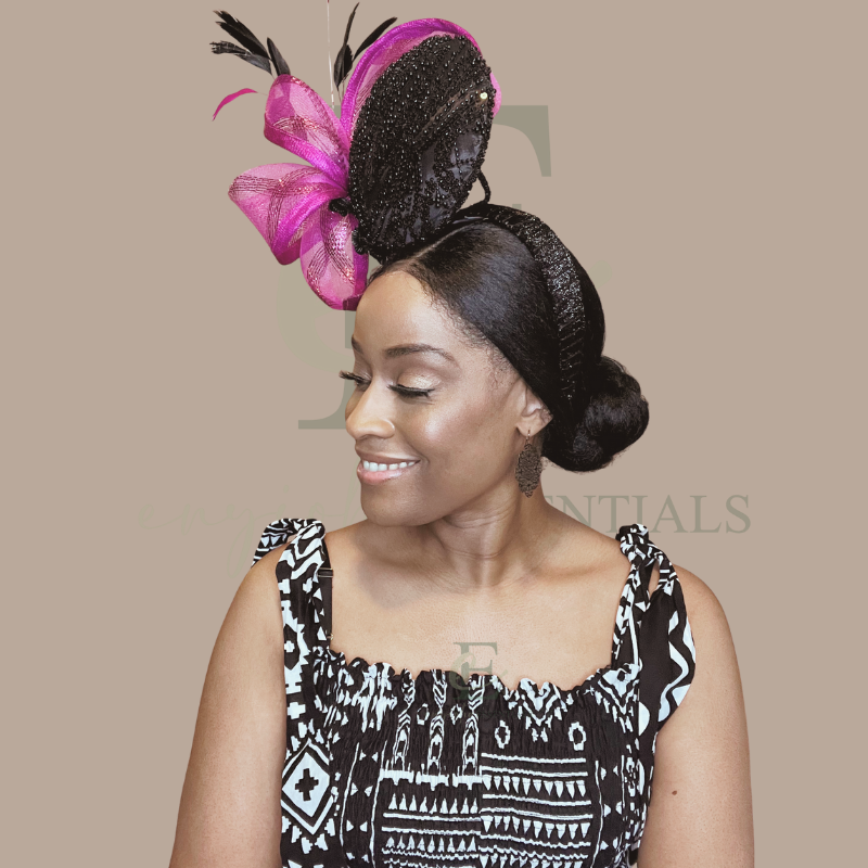 Midnight Bloom Beaded Fascinator