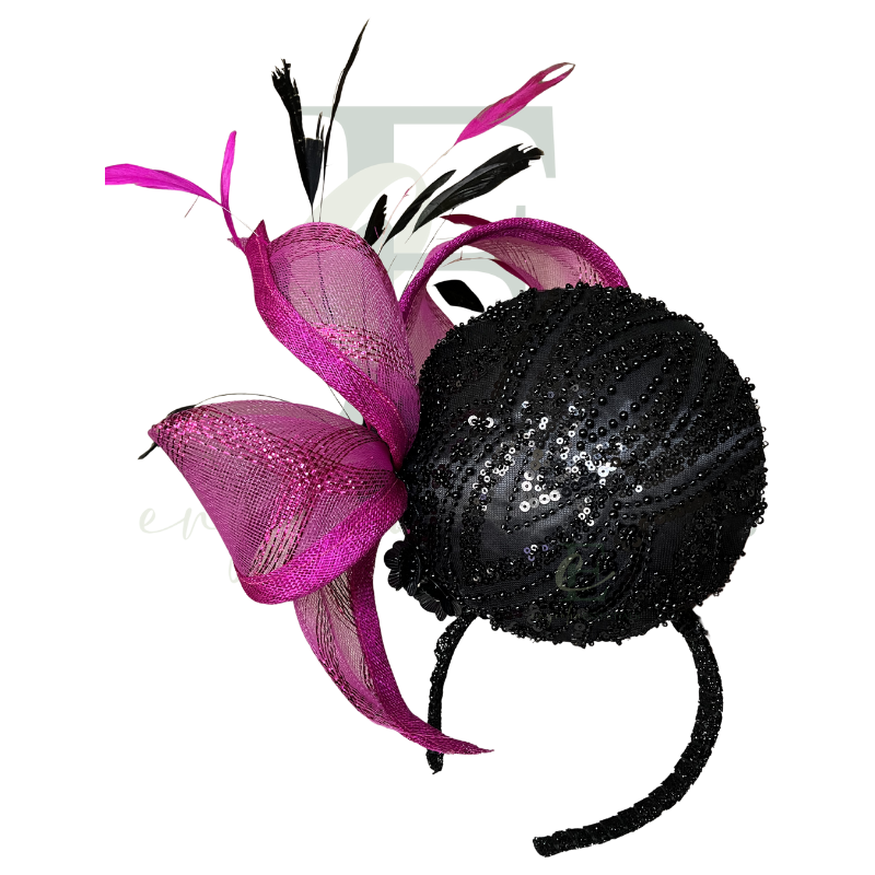 Midnight Bloom Beaded Fascinator
