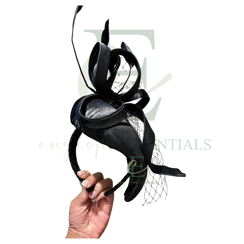 Midnight Elegance Teardrop Pillbox Fascinator