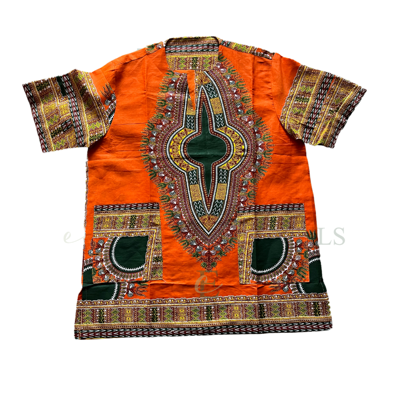 Orange Heritage Dashiki Men’s Shirt | Size: 2XL (XXL)
