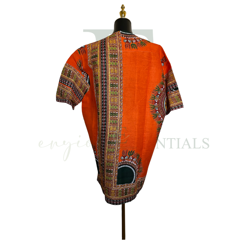 Orange Heritage Dashiki Men’s Shirt | Size: 2XL (XXL)