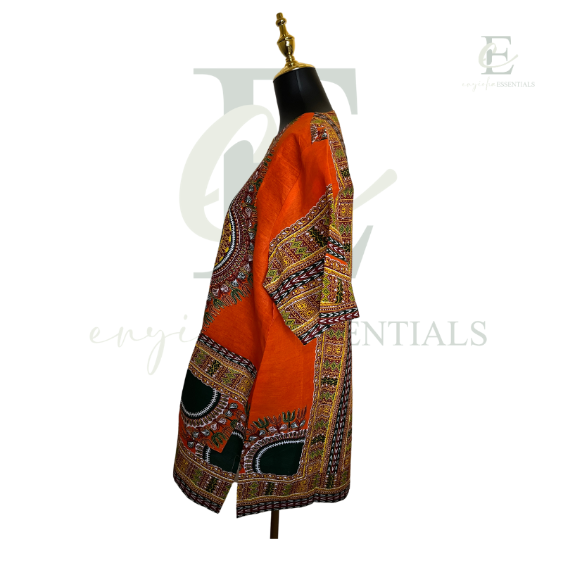 Orange Heritage Dashiki Men’s Shirt | Size: 2XL (XXL)