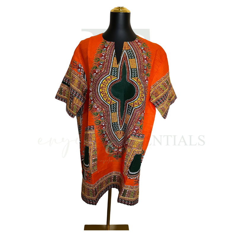 Orange Heritage Dashiki Men’s Shirt | Size: 2XL (XXL)