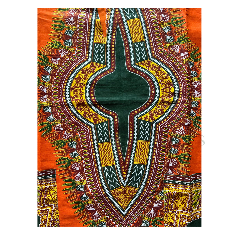 Orange Heritage Dashiki Men’s Shirt | Size: 2XL (XXL)